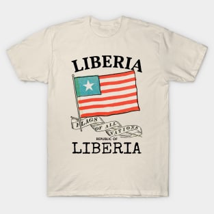 Vintage Liberia Country Flag T-Shirt